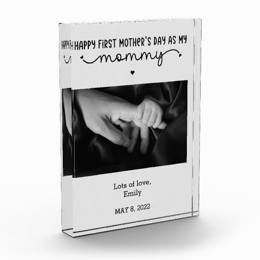 Niedlicher Minimalistischer Muttertag Fotoblock (Links)