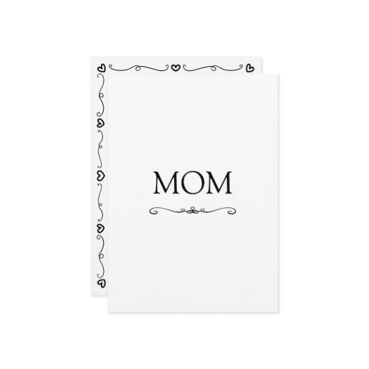 Niedlicher Minimalistischer Muttertag Karte (Vorderseite/Rückseite Beispiel)