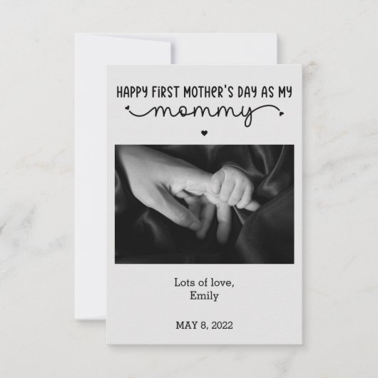 Niedlicher Minimalistischer Muttertag Karte (Vorderseite)