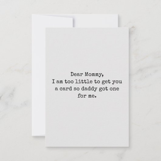 Niedlicher Minimalistischer Muttertag Karte (Rückseite)