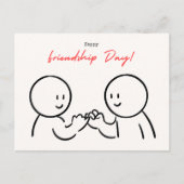 Niedlicher Minimalistischer Pinky-Versprechen Freu Postkarte (Vorderseite)