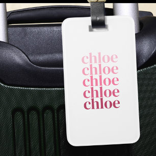 Niedlicher Minimalistischer Repetiername Rosa Gepäckanhänger