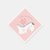 Niedlicher Minimalistischer Rosa Dino Dinosaurier  Serviette (Ecke)