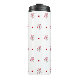 Niedlicher Minimalistischer Rot-Weiß-Liebe Herzbau Thermosbecher