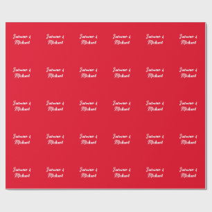 Niedlicher Minimalistischer Roter Kalligraphie Geschenkpapier