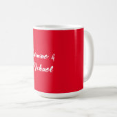 Niedlicher Minimalistischer Roter Kalligraphie Kaffeetasse (VorderseiteRechts)