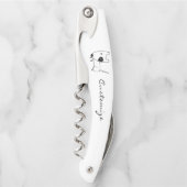 Niedlicher Minimalistischer Schwarzaugen-Hund Thun Kellnermesser (Vorderseite)