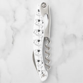 Niedlicher Minimalistischer Schwarzaugen-Hund Thun Kellnermesser (Rückseite)