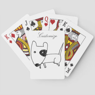 Niedlicher Minimalistischer Schwarzaugen-Hund Thun Spielkarten