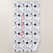 Niedlicher Minimalistischer Schwarzaugen-Hund Thun Strandtuch (Vorderseite)