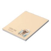 Niedlicher Minimalistischer Wasserfarben Goldendoo Notizblock (Rotiert)