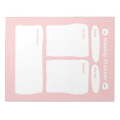 Niedlicher Minimalistischer Wochenplaner Notizblock (Vorderseite)