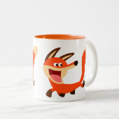 Niedlicher Mischling Cartoon Fox Zweifarbige Tasse (VorderseiteRechts)