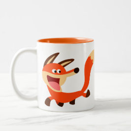 Niedlicher Mischling Cartoon Fox Zweifarbige Tasse
