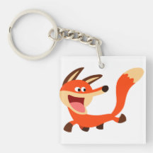 Niedlicher Mischvous-Cartoon Fox-Acryl-Schlüsselan
