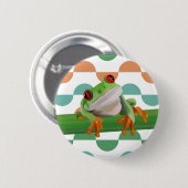 Niedlicher Mit Augen Baumfrosch mit farbenfroher G Button (Vorne & Hinten)