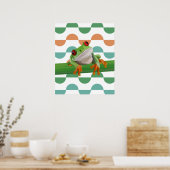 Niedlicher Mit Augen Baumfrosch mit farbenfroher G Poster (Küche)