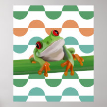 Niedlicher Mit Augen Baumfrosch mit farbenfroher G