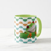 Niedlicher Mit Augen Baumfrosch mit farbenfroher G Tasse (VorderseiteRechts)