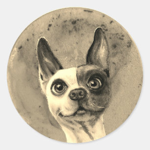Niedlicher, mit Augen Hundeaufkleber Runder Aufkleber