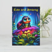 Niedlicher, mit Augen Ladybug mit einem mystischen Einladung (Stehend Vorderseite)