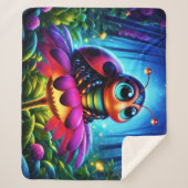 Niedlicher, mit Augen Ladybug mit einem mystischen Sherpadecke (Vorderseite)