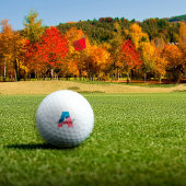 Niedlicher mit Monogramm Initial A Korallenblau Golfball