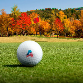 Niedlicher mit Monogramm Initial A Korallenblau Golfball