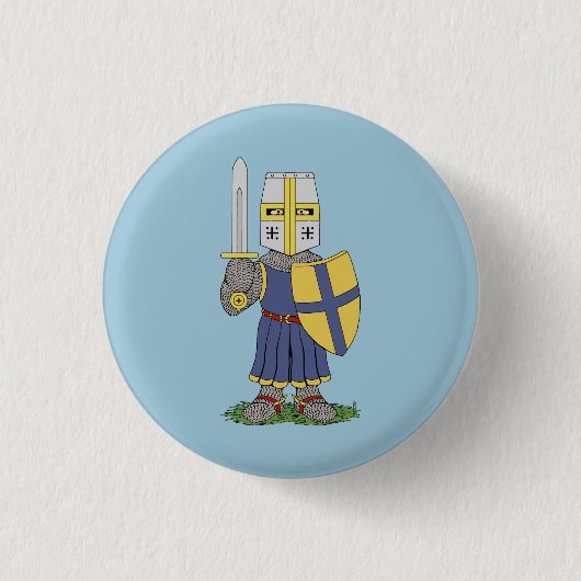 Niedlicher mittelalterlicher Ritter Button (Vorderseite)