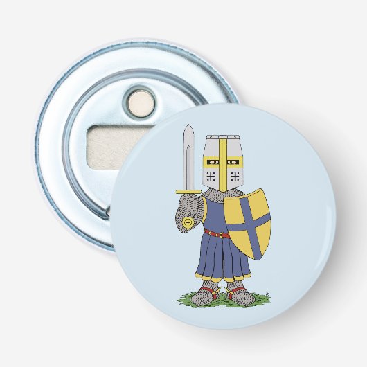 Niedlicher mittelalterlicher Ritter Flaschenöffner (Vorderseite)