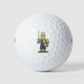 Niedlicher mittelalterlicher Ritter Golfball (Vorderseite)