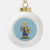 Niedlicher mittelalterlicher Ritter Keramik Kugel-Ornament (Vorderseite)