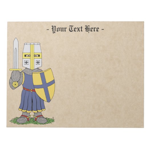 Niedlicher mittelalterlicher Ritter Notizblock (Vorderseite)