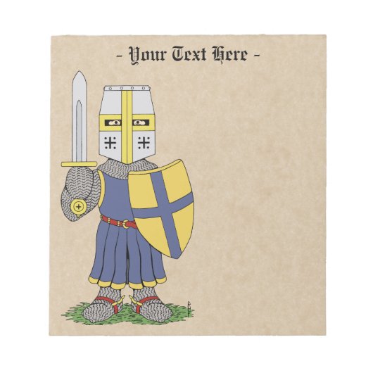Niedlicher mittelalterlicher Ritter Notizblock (Vorderseite)