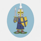 Niedlicher mittelalterlicher Ritter Ornament Aus Metall (Rückseite)