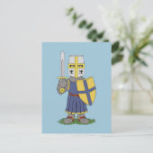 Niedlicher mittelalterlicher Ritter Postkarte (Stehend Vorderseite)