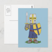 Niedlicher mittelalterlicher Ritter Postkarte (Vorne/Hinten)