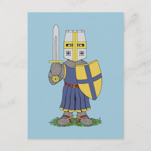 Niedlicher mittelalterlicher Ritter Postkarte