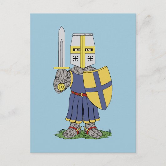Niedlicher mittelalterlicher Ritter Postkarte (Vorderseite)