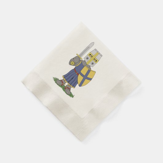 Niedlicher mittelalterlicher Ritter Serviette (Ecke)