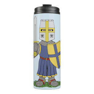 Niedlicher mittelalterlicher Ritter Thermosbecher