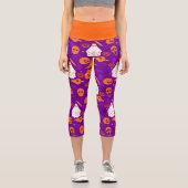 niedlicher Mittelorange Capri Leggings (Vorderseite)