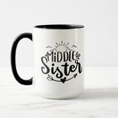 Niedlicher mittlerer Sistenhalter Monogramm hinzuf Tasse (Links)