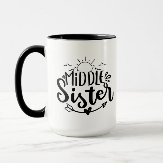 Niedlicher mittlerer Sistenhalter Monogramm hinzuf Tasse (Links)