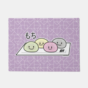 Niedlicher Mochi-Eiskremkuchen Japanischer grüner Fußmatte