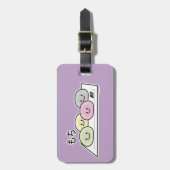 Niedlicher Mochi-Eiskremkuchen Japanischer grüner Gepäckanhänger (Vorderseite vertikal)