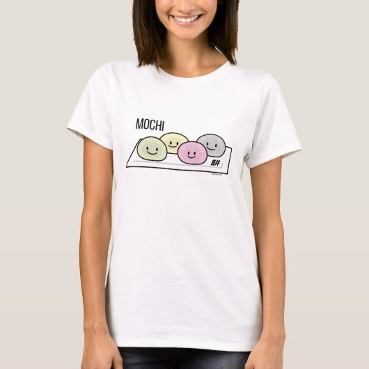 Niedlicher Mochi-Eiskremkuchen Japanischer grüner T-Shirt (Vorderseite)