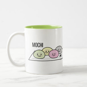 Niedlicher Mochi-Eiskremkuchen Japanischer grüner Zweifarbige Tasse