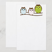 Niedlicher Modchic-noble Schicksals-Eule Briefpapier (Vorne/Hinten)