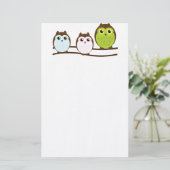 Niedlicher Modchic-noble Schicksals-Eule Briefpapier (Stehend Vorderseite)